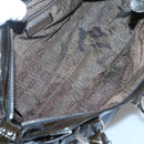 Salvatore Ferragamo Gancini Shoulder Bag Enamel Brown Silver Auth sw461-11