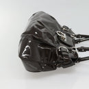 Salvatore Ferragamo Gancini Shoulder Bag Enamel Brown Silver Auth sw461-4