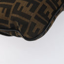 FENDI Zucca Canvas Shoulder Bag Black Brown gold Auth sw462-17