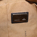 FENDI Zucca Canvas Shoulder Bag Black Brown gold Auth sw462-18