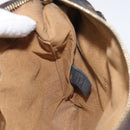 FENDI Zucca Canvas Shoulder Bag Black Brown gold Auth sw462-19