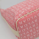 BVLGARI Logo Mania Shoulder Bag Canvas Pink Silver Auth sw464-16