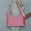 BVLGARI Logo Mania Shoulder Bag Canvas Pink Silver Auth sw464-21