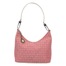 BVLGARI Logo Mania Shoulder Bag Canvas Pink Silver Auth sw464-13
