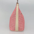 BVLGARI Logo Mania Shoulder Bag Canvas Pink Silver Auth sw464-3