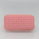 BVLGARI Logo Mania Shoulder Bag Canvas Pink Silver Auth sw464-5