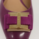 Salvatore Ferragamo Pumps shoes Leather Purple Gold Auth sw478-13