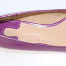 Salvatore Ferragamo Pumps shoes Leather Purple Gold Auth sw478-14