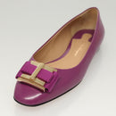 Salvatore Ferragamo Pumps shoes Leather Purple Gold Auth sw478-20