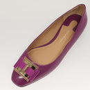 Salvatore Ferragamo Pumps shoes Leather Purple Gold Auth sw478-24