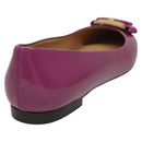 Salvatore Ferragamo Pumps shoes Leather Purple Gold Auth sw478-3