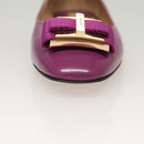 Salvatore Ferragamo Pumps shoes Leather Purple Gold Auth sw478-30