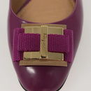 Salvatore Ferragamo Pumps shoes Leather Purple Gold Auth sw478-31
