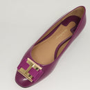 Salvatore Ferragamo Pumps shoes Leather Purple Gold Auth sw478-6