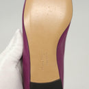 Salvatore Ferragamo Pumps shoes Leather Purple Gold Auth sw478-9