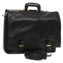 LOEWE Anagram Business Bag Leather 2way Black Gold Auth sw479-1