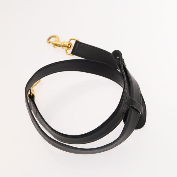 LOEWE Anagram Business Bag Leather 2way Black Gold Auth sw479