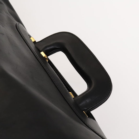 LOEWE Anagram Business Bag Leather 2way Black Gold Auth sw479