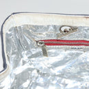 CHANEL Chain Choco Bar line Shoulder Bag Canvas Navy Silver CC Auth sw481-21