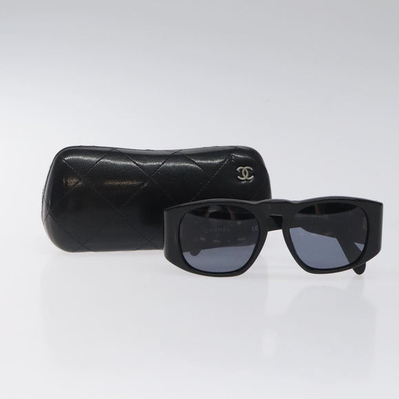 CHANEL Sunglasses plastic Black CC Auth sw482