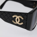 CHANEL Sunglasses plastic Black CC Auth sw482-8