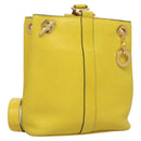 CELINE Shoulder Bag Leather Yellow Gold Auth sw496-1