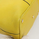 CELINE Shoulder Bag Leather Yellow Gold Auth sw496-9