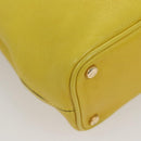 CELINE Shoulder Bag Leather Yellow Gold Auth sw496-15