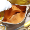 CELINE Shoulder Bag Leather Yellow Gold Auth sw496-11