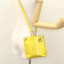 CELINE Shoulder Bag Leather Yellow Gold Auth sw496-22