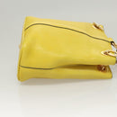 CELINE Shoulder Bag Leather Yellow Gold Auth sw496-3