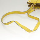 CELINE Shoulder Bag Leather Yellow Gold Auth sw496-7
