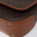 CELINE Macadam Canvas Shoulder Bag PVC Leather Brown Gold Auth sw497-9