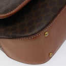 CELINE Macadam Canvas Shoulder Bag PVC Leather Brown Gold Auth sw497-14