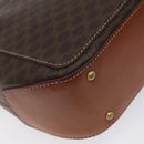 CELINE Macadam Canvas Shoulder Bag PVC Leather Brown Gold Auth sw497-16