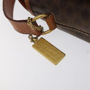 CELINE Macadam Canvas Shoulder Bag PVC Leather Brown Gold Auth sw497-10