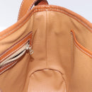 CELINE Macadam Canvas Shoulder Bag PVC Leather Brown Gold Auth sw497-19