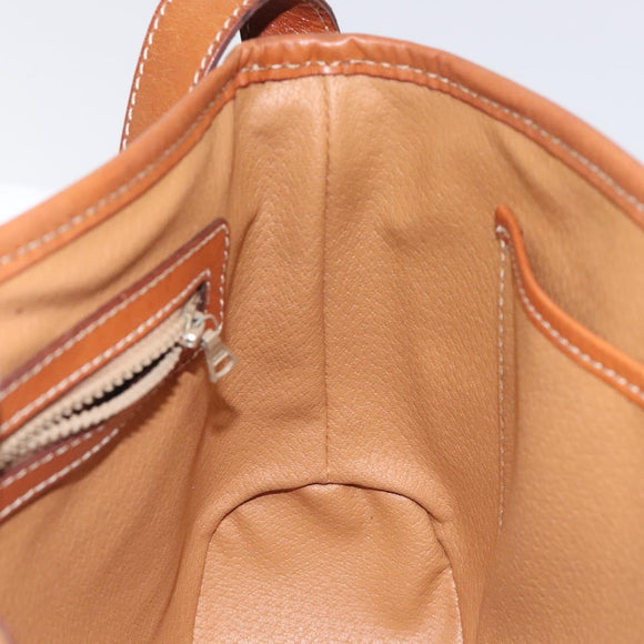 CELINE Macadam Canvas Shoulder Bag PVC Leather Brown Gold Auth sw497