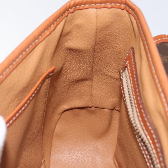 CELINE Macadam Canvas Shoulder Bag PVC Leather Brown Gold Auth sw497