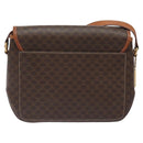 CELINE Macadam Canvas Shoulder Bag PVC Leather Brown Gold Auth sw497-2