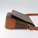 CELINE Macadam Canvas Shoulder Bag PVC Leather Brown Gold Auth sw497-3