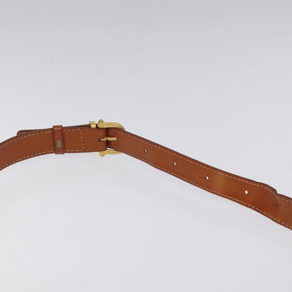 CELINE Macadam Canvas Shoulder Bag PVC Leather Brown Gold Auth sw497