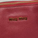 Miu Miu Hand Bag Leather 2way Pink Gold Auth sw499-18