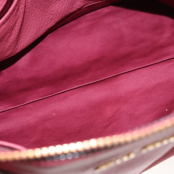 Miu Miu Hand Bag Leather 2way Pink Gold Auth sw499