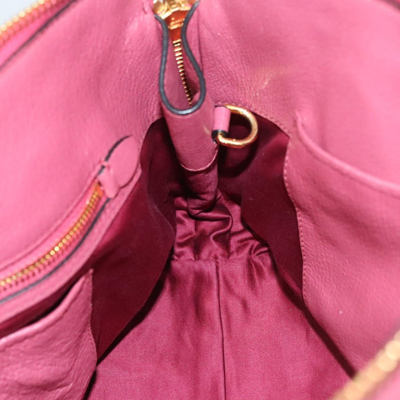 Miu Miu Hand Bag Leather 2way Pink Gold Auth sw499