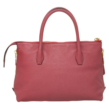 Miu Miu Hand Bag Leather 2way Pink Gold Auth sw499 - 0