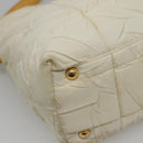 PRADA Hand Bag Nylon White Gold Auth sw500-14
