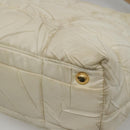 PRADA Hand Bag Nylon White Gold Auth sw500-15
