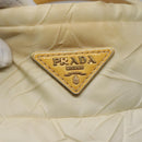 PRADA Hand Bag Nylon White Gold Auth sw500-17