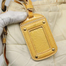 PRADA Hand Bag Nylon White Gold Auth sw500-18